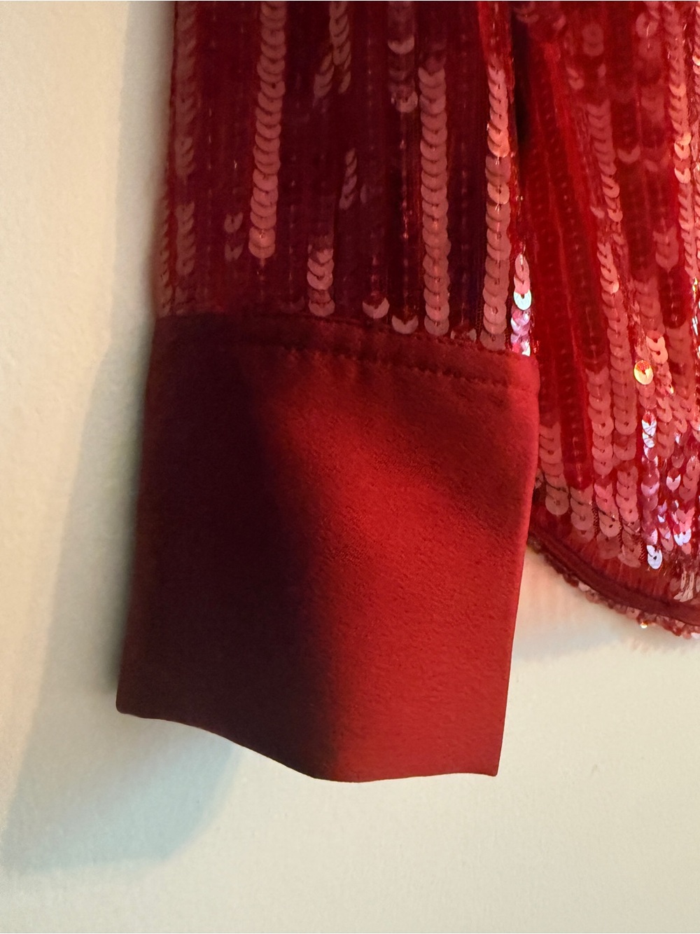ZARA Red Sequin Button-Down Women's Top SIZE: XS - Picture 7 of 13